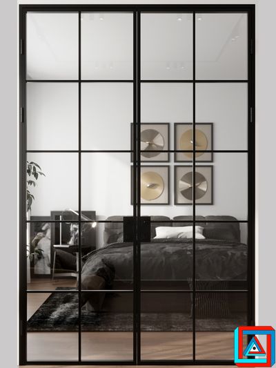 Распашные двери двустворчатые встроенные