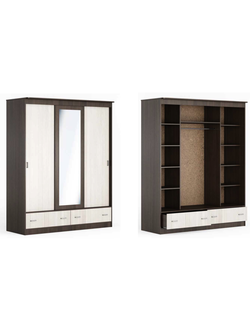 Шкаф купе  "Клён"  3 дверный с ящиками 1.63 м (Бр)