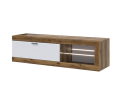Гостиная ПРАГА - Тумба ТВ малая Дуб Делано/Белый гладкий