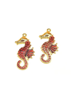 Подвеска с эмалью, морской конек