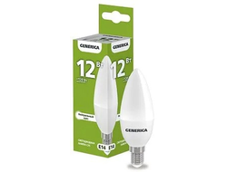 Лампа светодиодная свеча E14 12Вт 230В холодный свет Generica