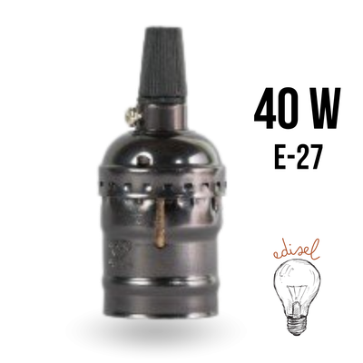 патрон в ретро стиле алюминий черный