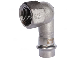 Угольник-переходник ROMMER ВПр-ВР, 15х1/2, из нержавеющей стали прессовой