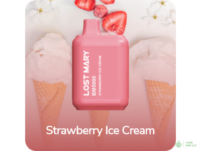 Одноразовая электронная сигарета LOST MARY BM5000, 2%, 14 мл, 650 мАч, 5000 затяжек (Strawberry Ice Cream)