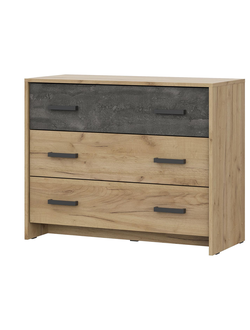 МСП 1 Комод 3 ящика Дуб Золотой/Камень тёмный