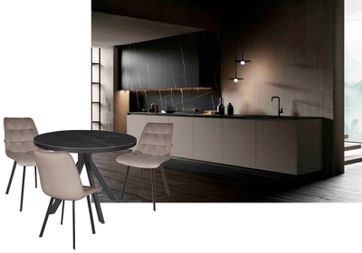 Domenic черный/керамика черный мрамор 100*35х100