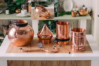 Аламбик с колонной и с линзой  Португалия (CopperCrafts) арт.1033