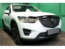 Защита радиатора Mazda CX-5 2015-2017 3D black верх PREMIUM
