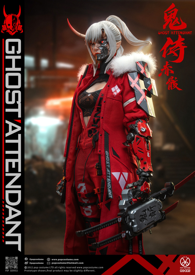 ПРЕДЗАКАЗ - Девушка-киборг (в красном) - Коллекционная фигурка 1/6 Ghost Attendant Red Remains (GS-002) - POPCOSTUME  ?ЦЕНА: 31900 РУБ.?