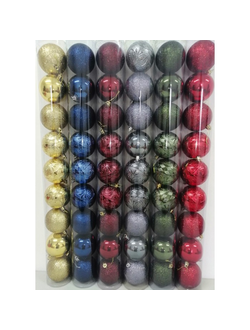 Елочные игрушки "Ассорти" Шары в тубах  #8ADE9 10уп(1уп-9шт).