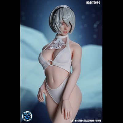 Андроид 2В в белом купальнике (NieR: Automata) - КОЛЛЕКЦИОННАЯ ФИГУРКА 1/6 Sexy Android (SET084C + S42A) - SUPER DUCK