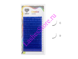 Ресницы цветные LOVELY «СИНИЙ» MIX (20 линий)