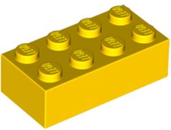 Brick 2 x 4, Yellow (3001 / 300124)