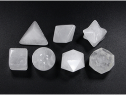 Набор "Платоновы тела" 7 элементов, Кварц Горный хрусталь, Бразилия (вес: 44 г) №25273