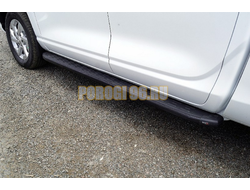 Пороги алюминиевые с пластиковой накладкой (карбон черные) 1920 мм ТСС для Changan Hunter Plus 2023-