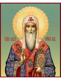 Алексий, Святитель, митрополит Московский и всея Руси. Рукописная икона.