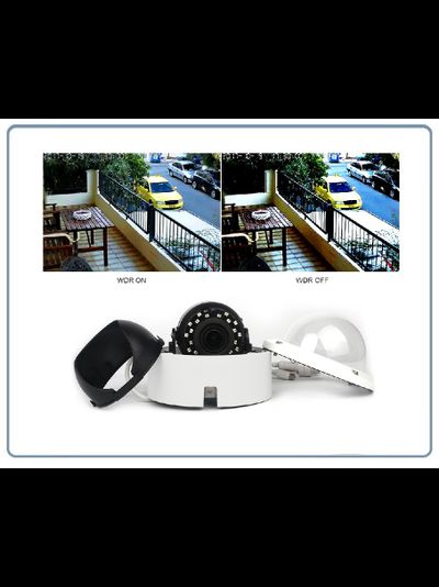 Уличная купольная WiFi/LAN видеокамера с варифокальным объективом 2-12 мм.,с DVR, Full HD 2 Mp