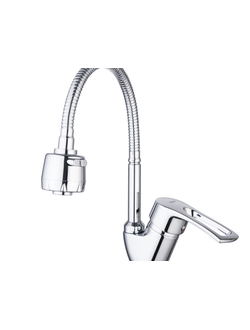 Смеситель для кухни с гибким изливом хром ZERIX YUB 181 REFLECTOR однорычажный