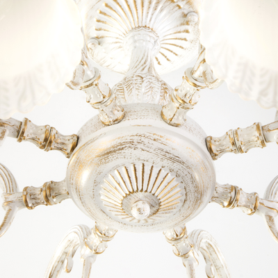 Классическая люстра со стеклянными плафонами Campina 60107/8 белый с золотом Eurosvet