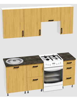 Кухня эконом 1,5 метра (600х500х400) Цвет: Дуб Сонома/Дуб Сонома