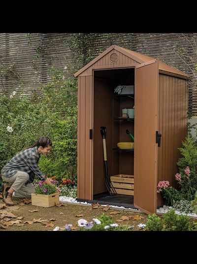 Сарай "Дарвин 4х4" (размеры 118 х 117 см), коричневый