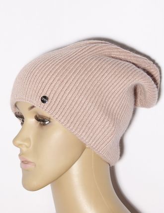 Шапка женская "Мелкая резинка ангора" 231 персик, св.серая, пудра, бордовая, серая, розовая, синяя, голубая, жёлтая
