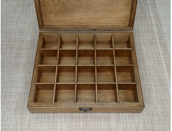Коробка 20 ячеек, для коллекции камней, цвет "Мокко" (24*20*5 см, 650 г) №24324