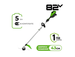 Триммер аккумуляторный Greenworks ST161S set АКБ 5 Ач и ЗУ