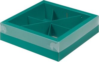 Коробка Ассорти (тем. зеленая), 200*200*55мм
