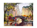 4680203170111  Картина по номерам Alingar,AL9222  40х50 см, 24 цвета,с акриловыми красками, холст, &quot;Вечерний мост&quot;