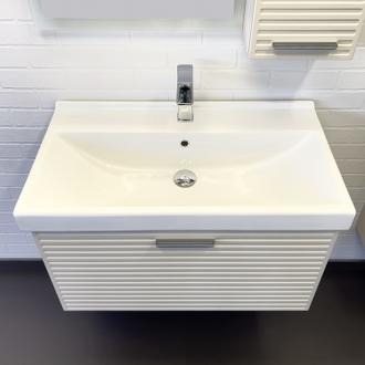 Тумба-умывальник "Касабланка-80" серый шёлк с раковиной MODUO 80