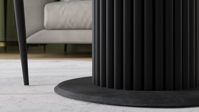 Стол обеденный Айрис Тип 1 Черный муар/Стекло глянцевое белый мрамор