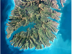 Картина обогреватель, спутниковое фото  полуострова Бэнкс