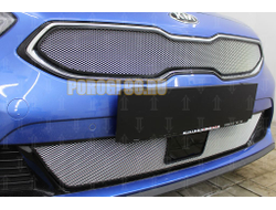 Защита радиатора KIA Ceed III 2018- chrome низ с датчиком ACC