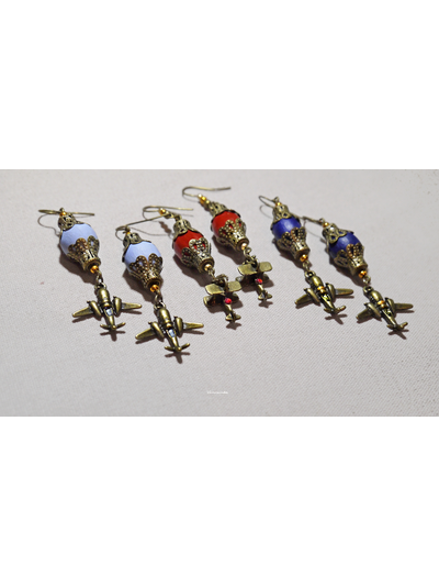 Благотворительность. Серьги "Ветер крепчает" с самолётиками