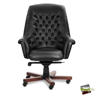 Кресло для руководителя Zurich A кожа черная+к/з/т.орех
