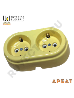 розетка двойная керамическая Арбат песочная