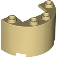 Cylinder Half 2 x 4 x 2 with 1 x 2 Cutout, Tan (24593 / 6234107 / 6249554)
