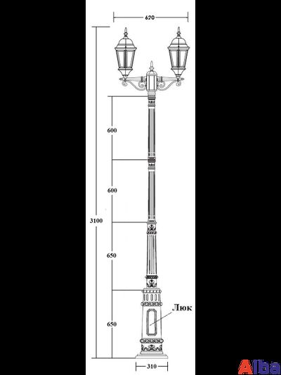 Astoria 91410A/E7 Bl Парковый светильник