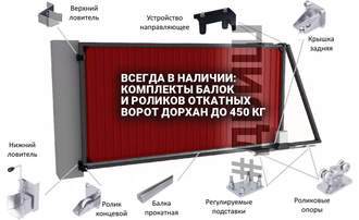 ВСЕГДА В НАЛИЧИИ: комплекты балок и роликов откатных ворот  ДорХан до 450 кг