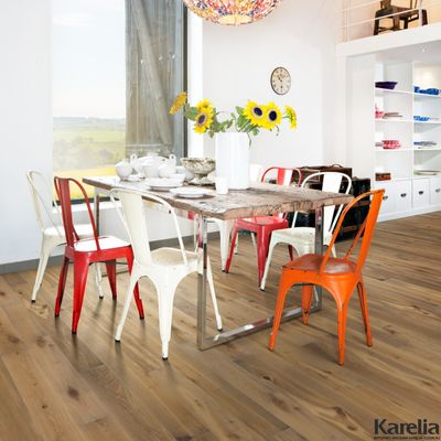 Паркетная доска Karelia Дуб Story 187 Smoked Sandstone Nature Oil 1-полосная масло 2G с фаской толщина 14 мм 2.54 м2