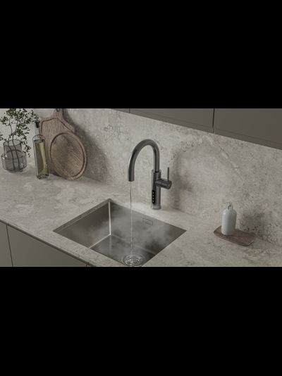 Система мгновенного кипячения воды с газацией и охлаждением 5в1 AQUAHOT ASPEN GM (вороненая сталь)