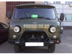 Передний силовой бампер серии Трофи на УАЗ Буханка 2989, 3741, 3909, 2206, 3962, 3303, 39094 1965- (02.213.03)