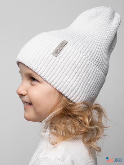 Шапка 25301-01 50%хлопок 50%акрил, белый 56-58