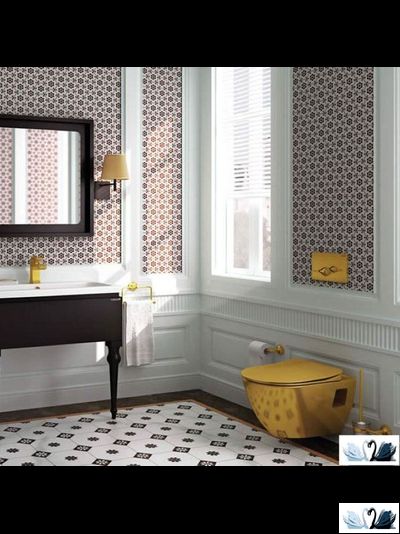 Унитаз CREAVIT Terra Gold TP325.00110 c инсталляцией - комплект с сиденьем микролифт, клавишей Ufo Gold (TP325-11CB00E-AK00+GR5003.01+GP1006.00 + KC0903.01.0300E)