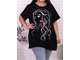 Женская футболка больших размеров из хлопка арт. 902919-09 (цвет черный) Размеры 70-78