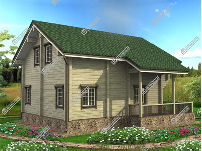 Двухэтажный Дом из клееного бруса "Княжий луг", 170 м2