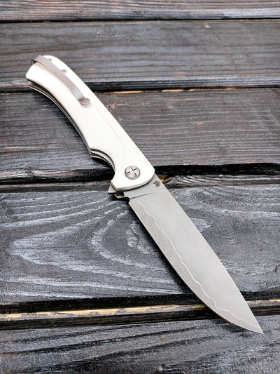 Складной нож Чиж-плюс сталь ламинат Васильева,  рукоять G10, цвет белый