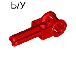 ! Б/У - Technic, Axle  2L with Reverser Handle Axle Connector, Red (6553 / 4143148 / 6194075) - Б/У
