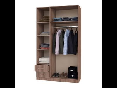 Шкаф 3-х ств с ящиками (1290*2200*560мм), венге/лоредо